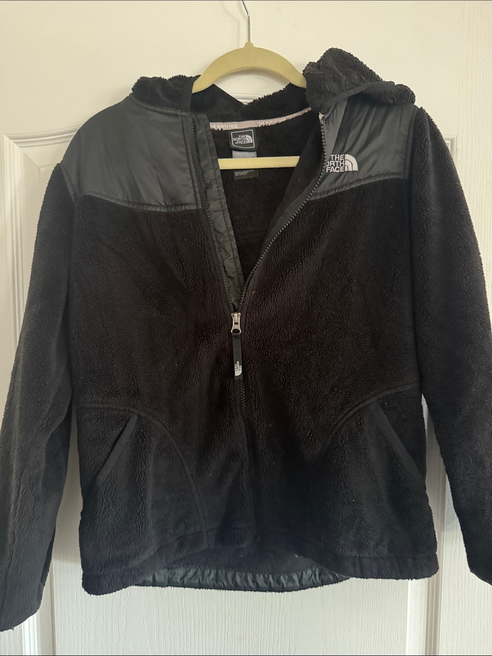 The North Face Black Plush Fleece Hooded Jacket Youth XL 16/18